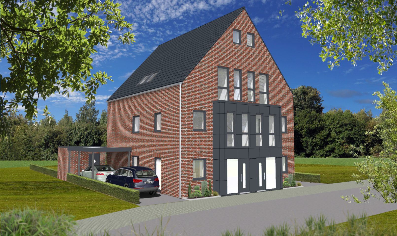 Doppelhaus in Rheine Frontasicht