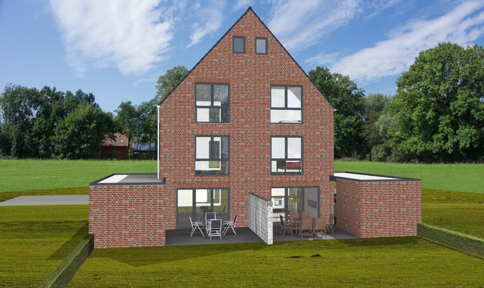 Doppelhaus in Rheine Gartenansicht